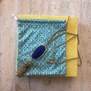 Kendra Scott Rayne necklace with royal blue stone